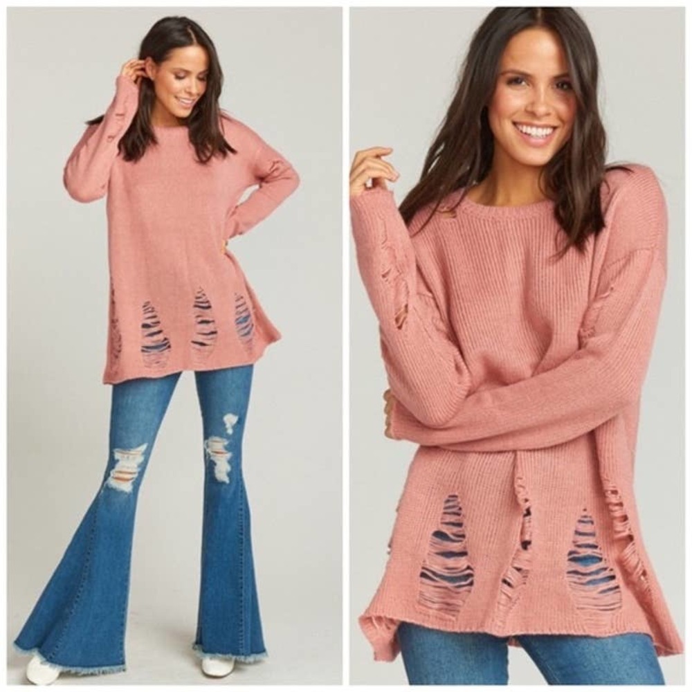 Smym Tamaya Sweater Mulberry Ripped Knit Xs